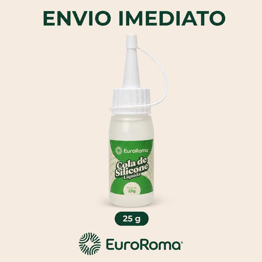 Cola Silicone Líquida EuroRoma 25g - Substitui Cola Quente/Artesanato