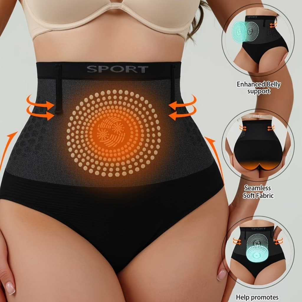 Calças modeladoras de cintura alta sem costura com efeito de controle abdominal, calças modeladoras pós-parto, cinta mod