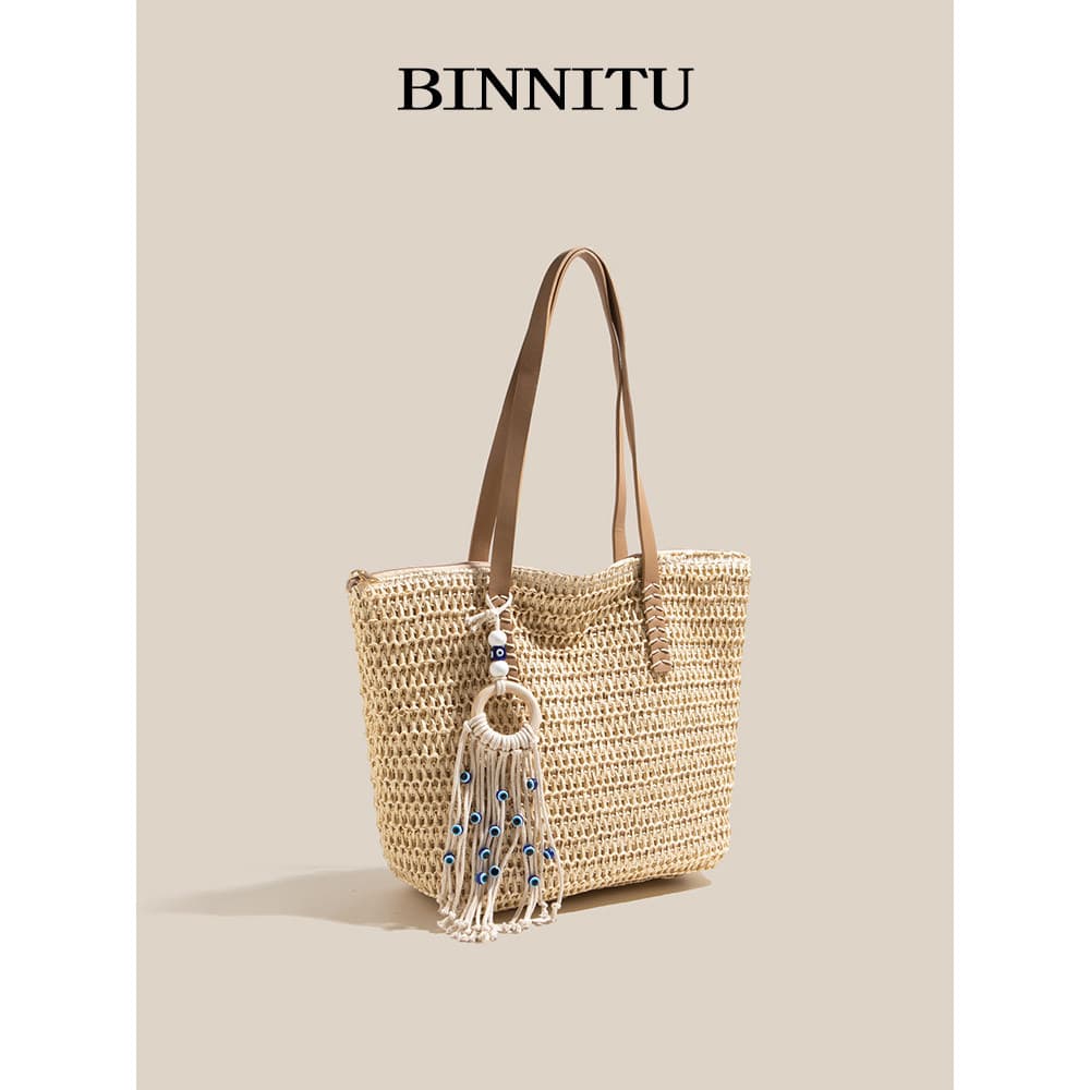 bolsa transversal feminino bolsa feminina Bolsa feminina verão lazer férias à beira-mar bolsa de palha