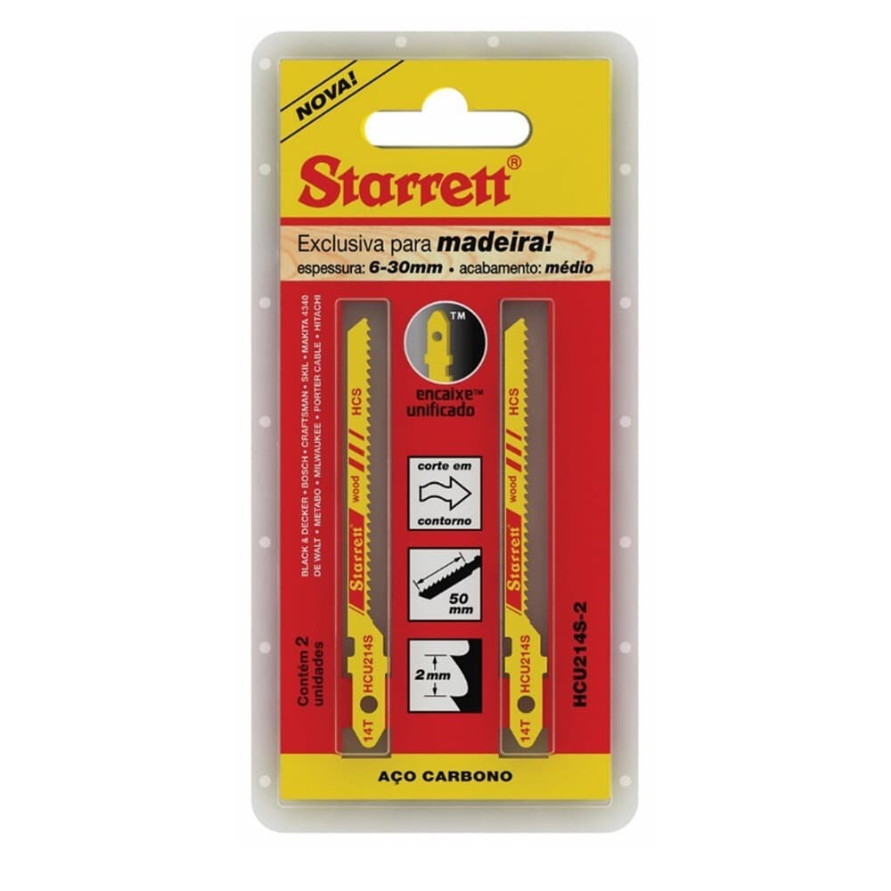 Lâmina serra tico tico 82 mm 14 dentes para madeira 2 peças - HCU214S-2 Starrett