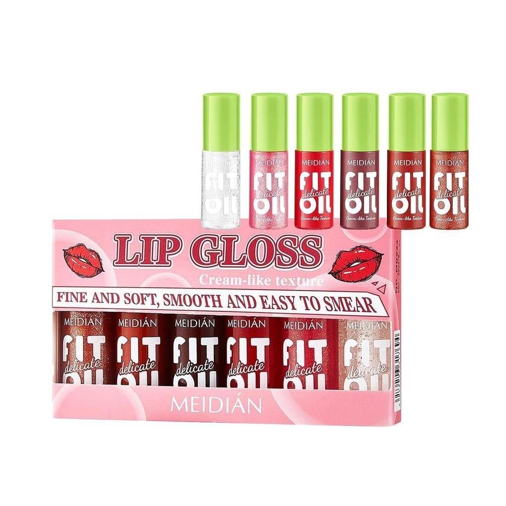 Conjunto de Brilho Labial de Veludo ADMD com 6 Cores, Cremoso, Hidratante, Não Pegajoso, com Brilho e Longa Duração