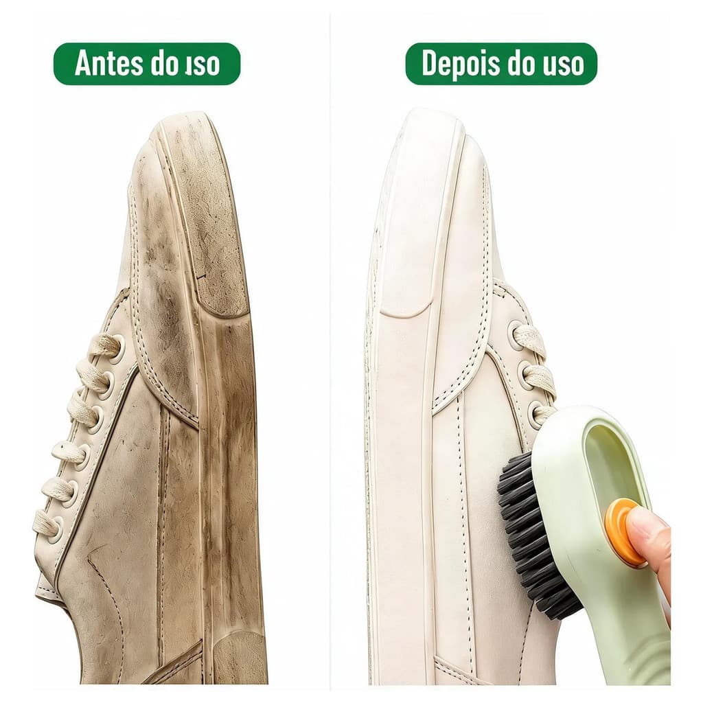 Escova De Limpeza De Tenis Com Dispenser De Liquido Limpador