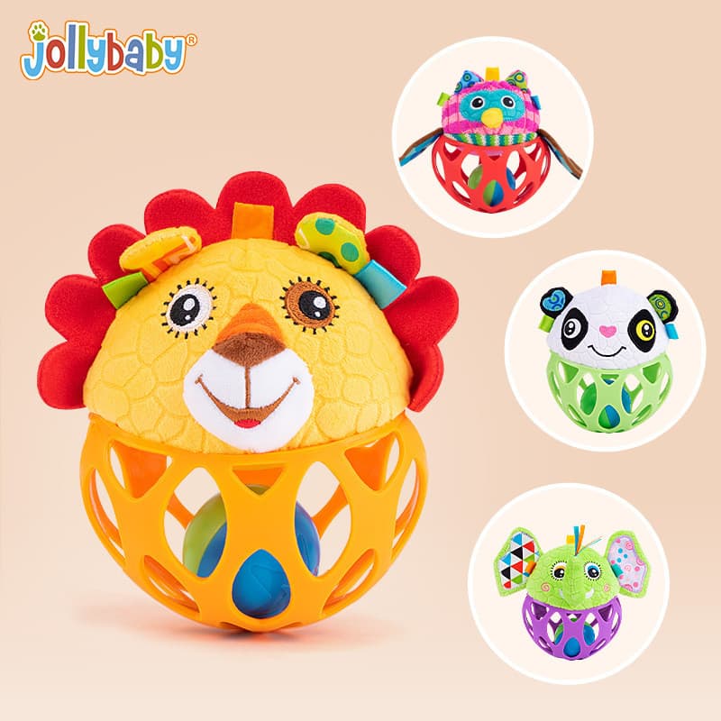Jollybaby bebê recém-nascido calmante Animal embreagem bola chocalho sino cama sino brinquedo do bebê educacional 0-1 an