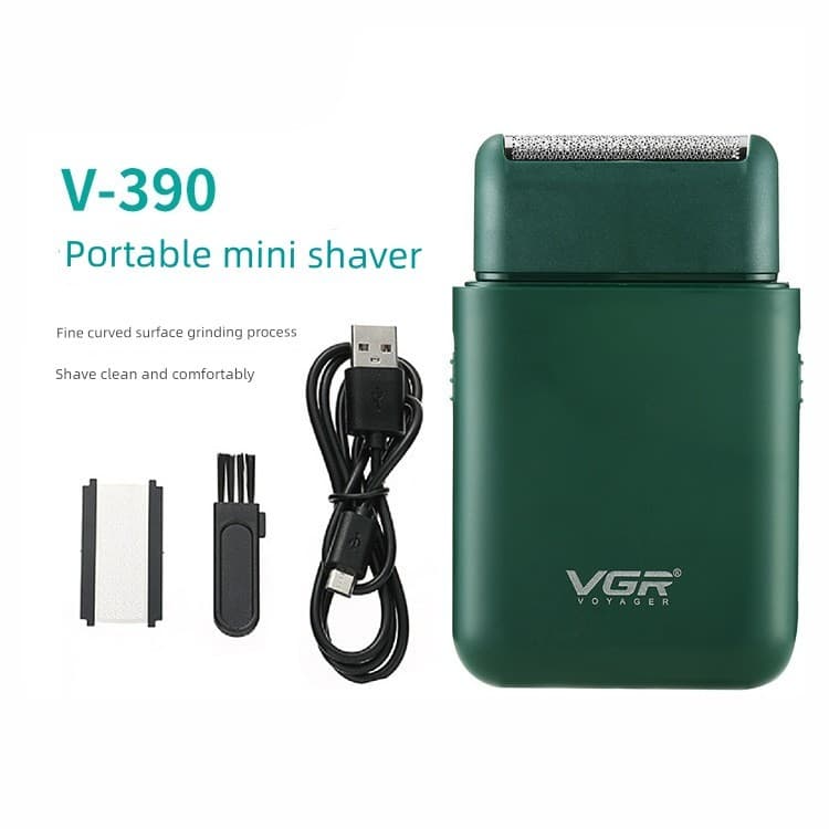 barbeador eletrico masculino VGR390 viagem portátil barbeador elétrico faca curvada Net carregável Plug-In dupla utiliza