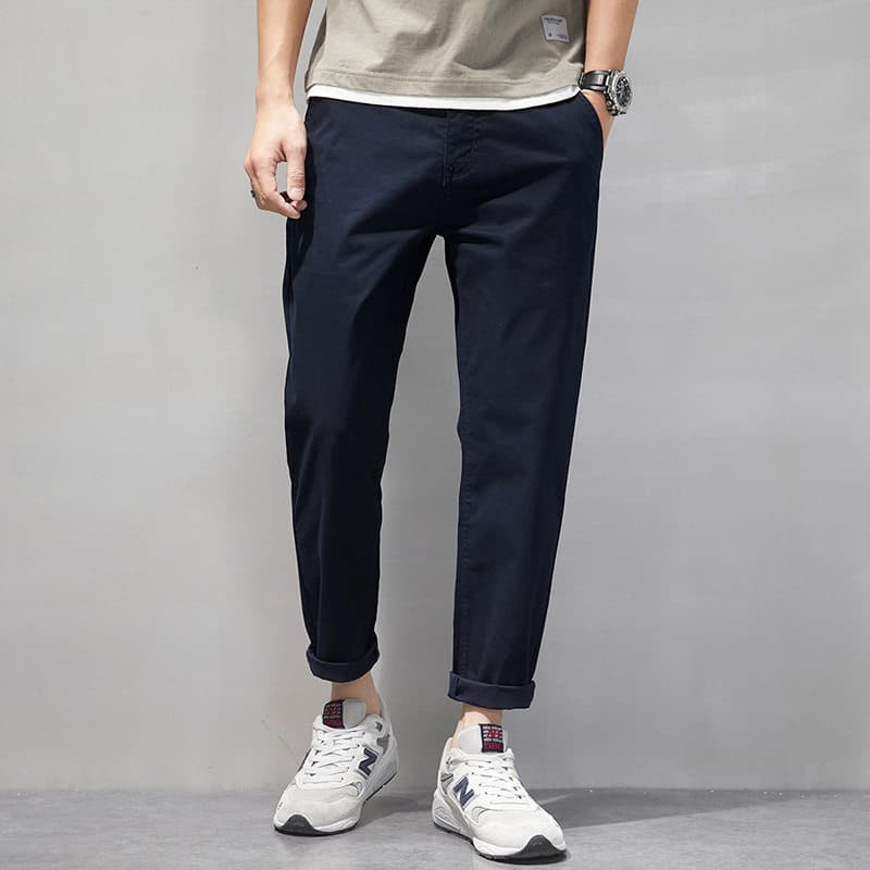 Verão masculino plus Size calças casuais gordura tornozelo comprimento calças versão coreana mais gordura All-Match em l