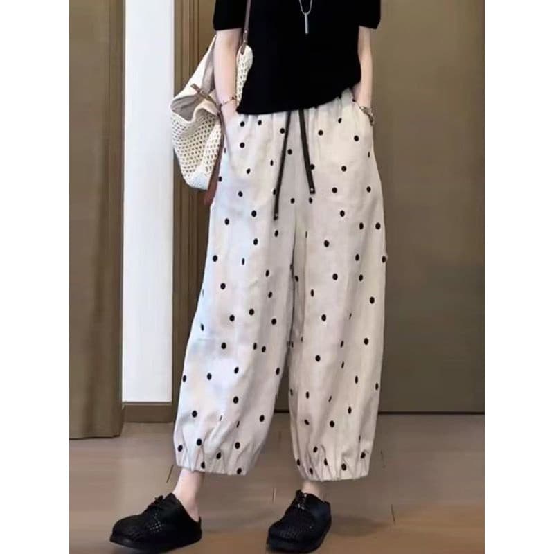 Verão fino tamanho grande solto Bloomers feminino estilo ocidental All-Match tornozelo-Leggings Anti-padrão calças de ci