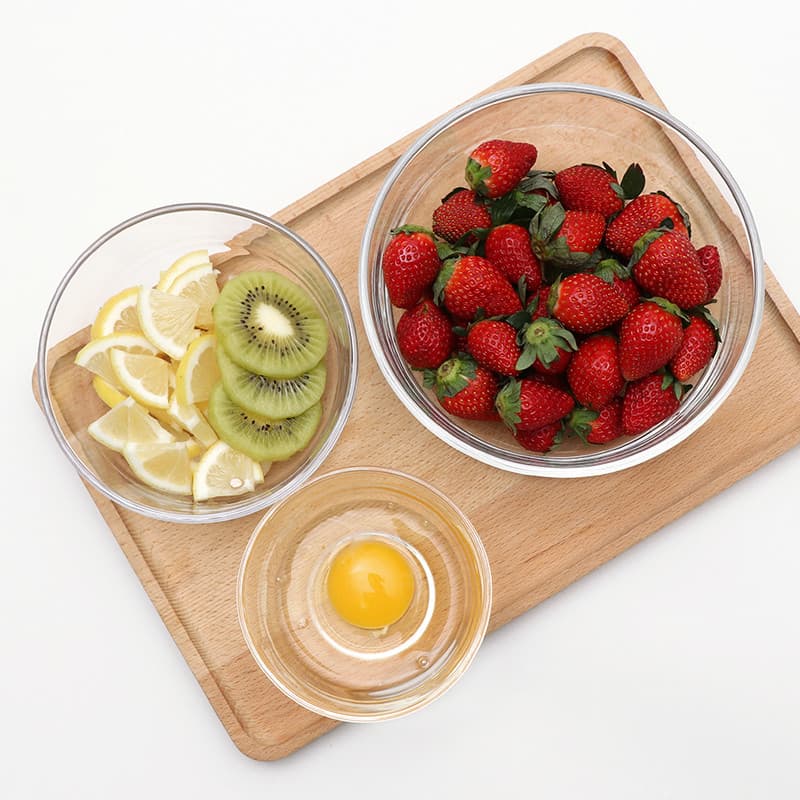 Grande bacia de vidro resistente ao calor transparente doméstico engrossado cozimento ovo-batedor tigela salada estudant