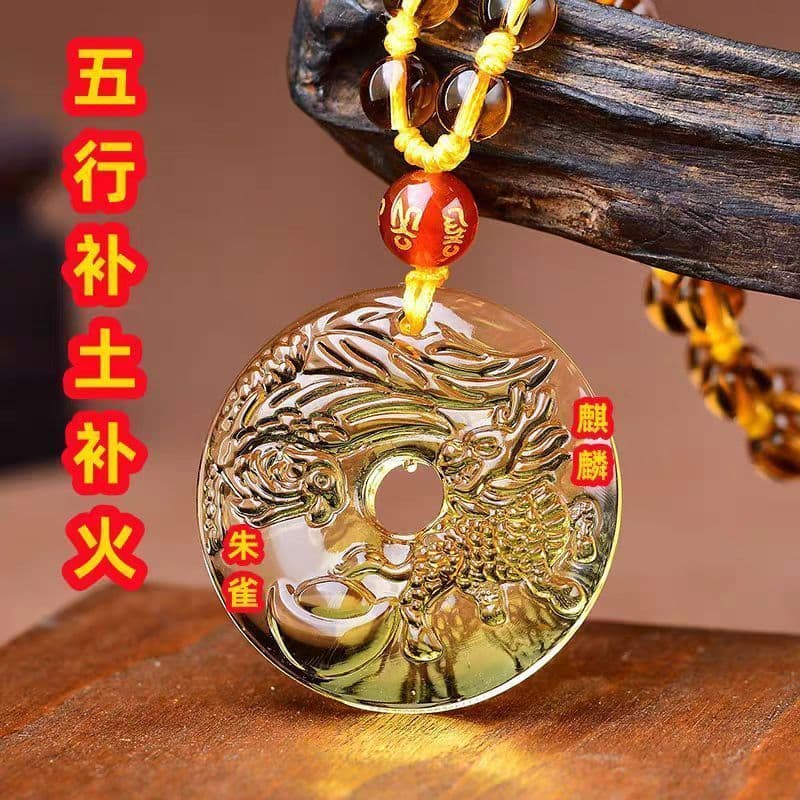 Citrino Suzaku Kirin fogo Phoenix fofoca Feng Shui cinco elementos faltando fogo faltando enchimento de madeira fogo enc