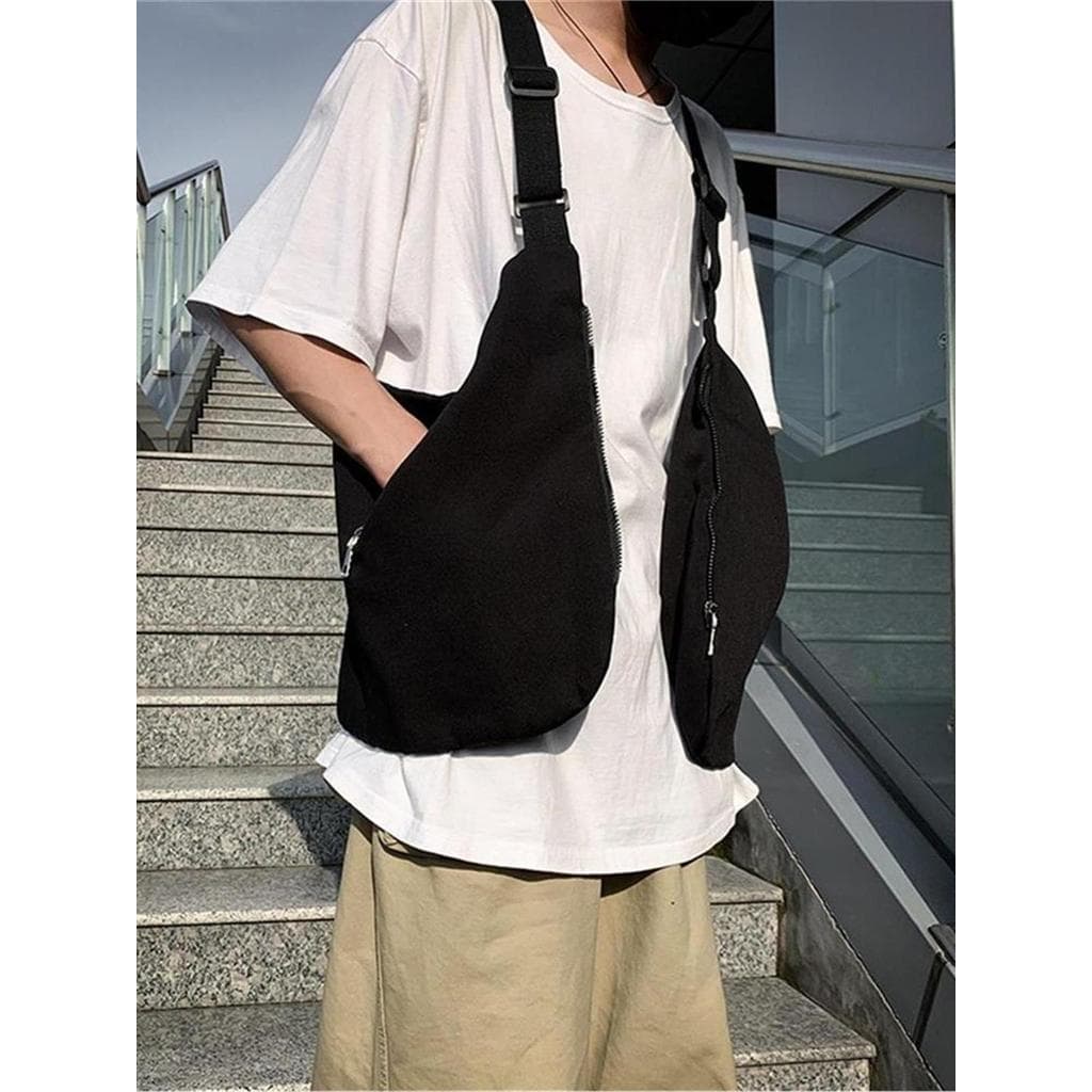 2026 novo estilo ferramentas único moda colete mochila ins Harajuku lona na moda multifuncional colete Crossbody saco