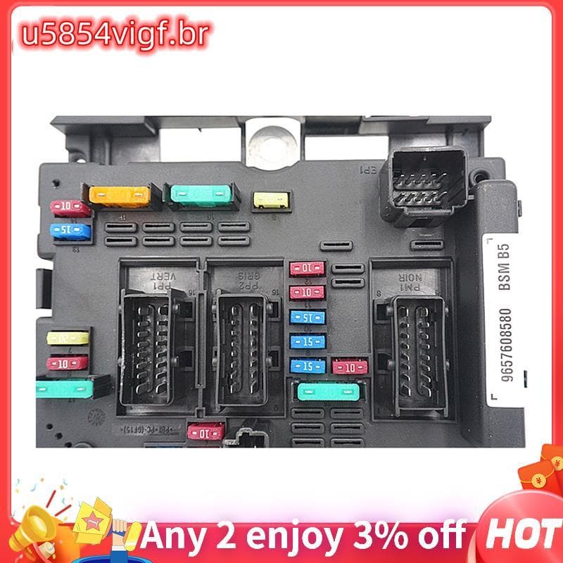 Módulo Caixa De Fusíveis B5 9657608580 6500Y1 Para 206 307 406 C2 C3 C5 Berlingo Xsara