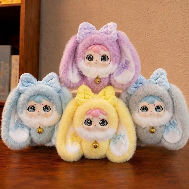 Bonito Boneca De Pelúcia Ornamento Vinil Chaveiro Orelha Longa Coelho Keychian Pendurado Para Saco Mochila Presentes De