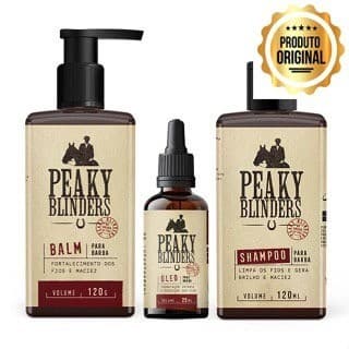 Kit Don Alcides - Shampoo, Balm e Óleo para Barba Peaky Blinders