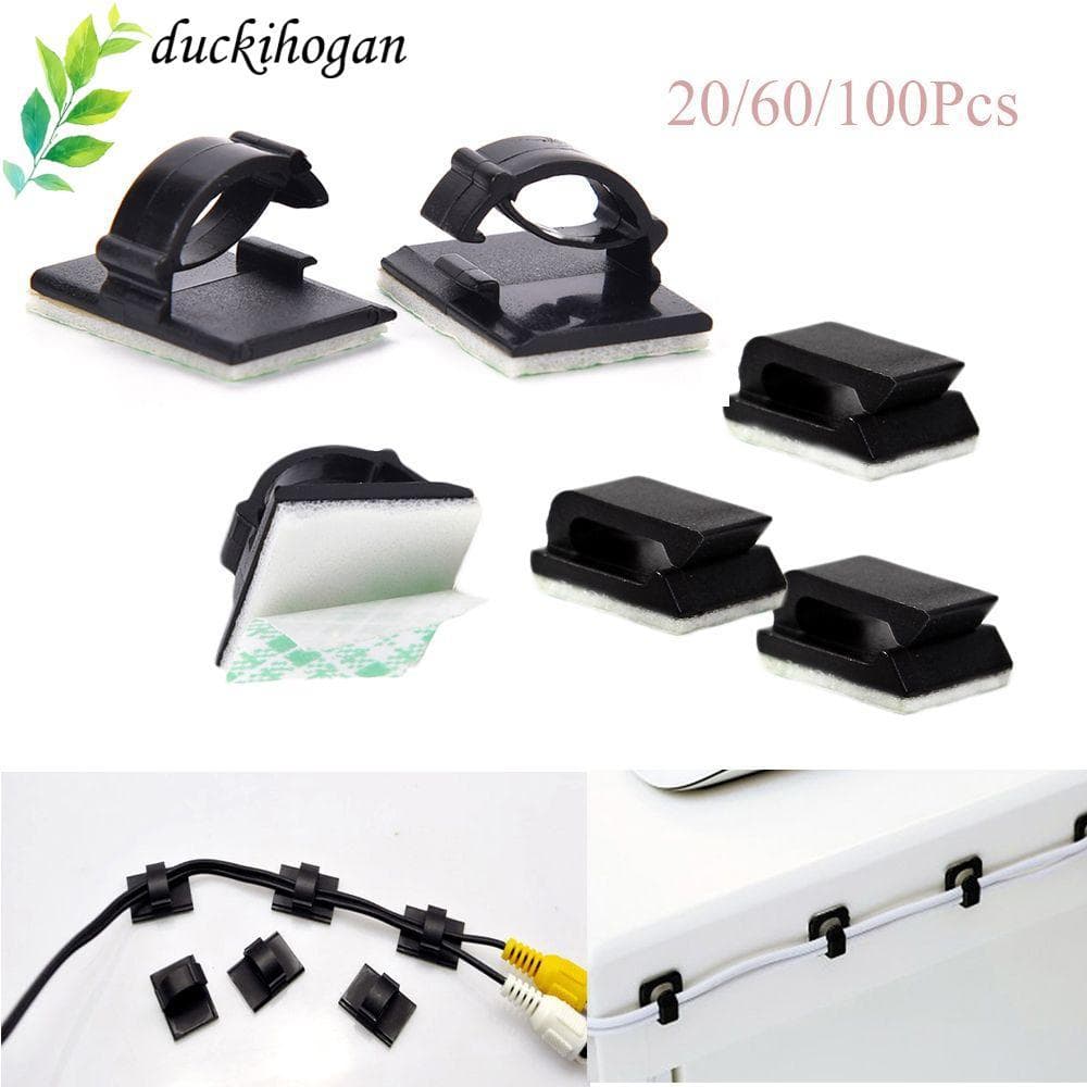DUCKIHOGAN 20/60/100Pcs Fixador Titular Organizador Braçadeira Plástico Firme Prático Gerenciamento De Fios