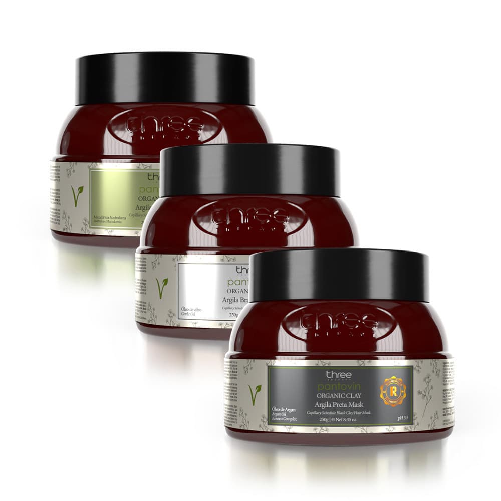 Máscara Capilar Com Argila Pantovin Organic Clay 250g Hidratação Detox