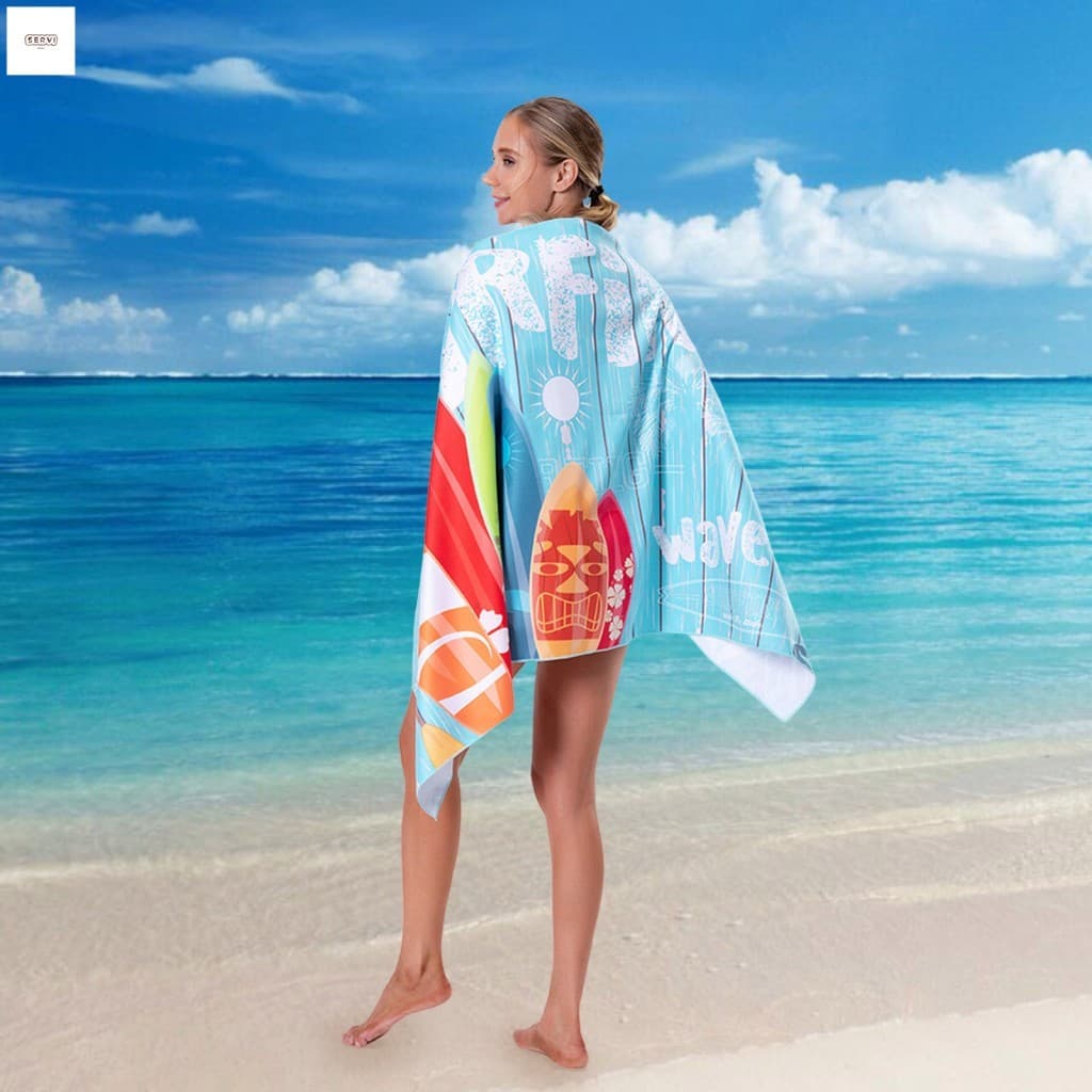 Toalha De Praia Absorvente Macia-Leve Para Viagem , Adequada A Pele Ao Ar Livre