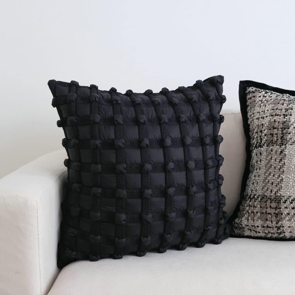 Ins luz luxo tridimensional bolha grade fronha legal preto lombar fronha decorativa
