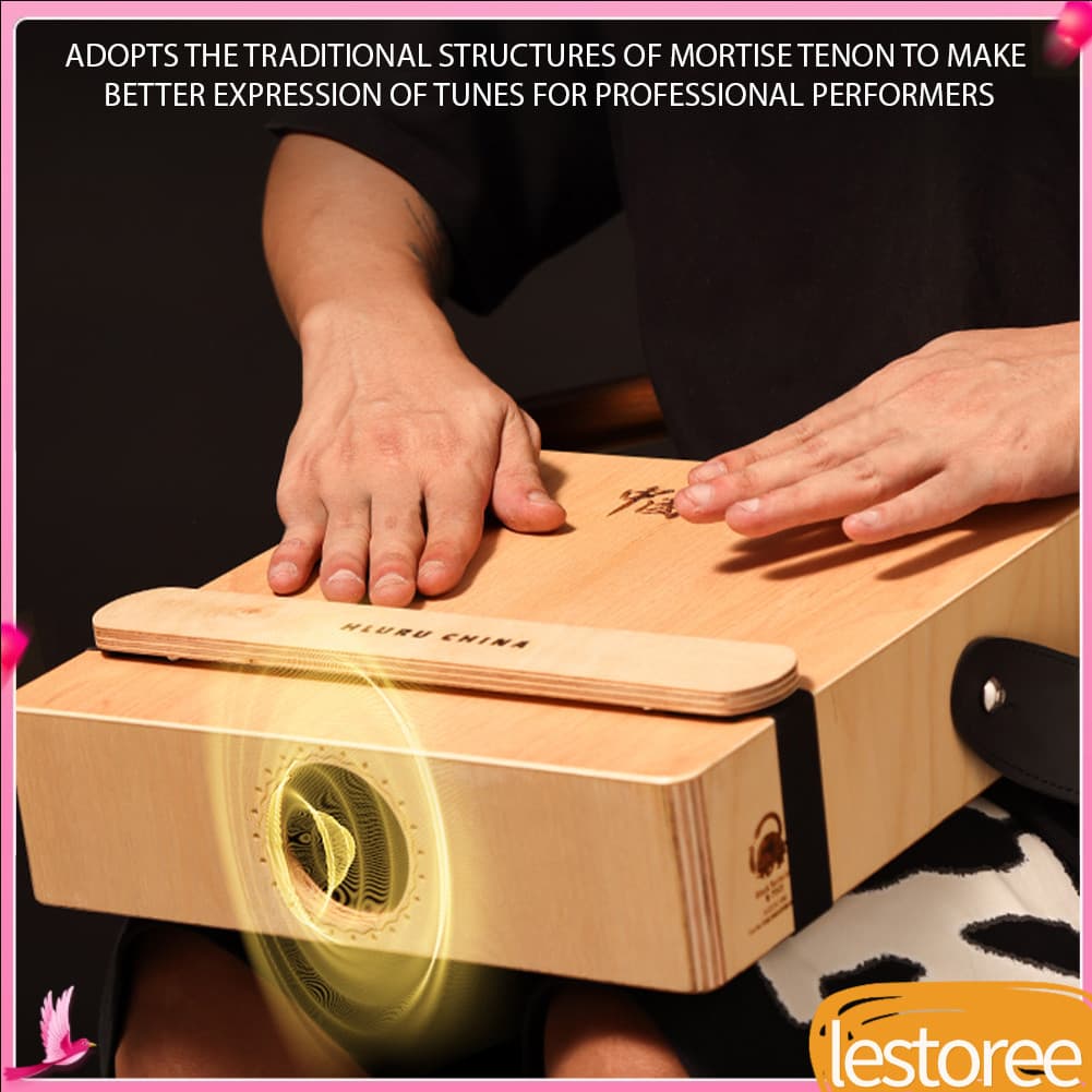 lestoree.br Tambor Cajon de Madeira 3 em 1 Instrumento de Percussão de Mão Plana com Alça Ajustável Caixa Portátil para