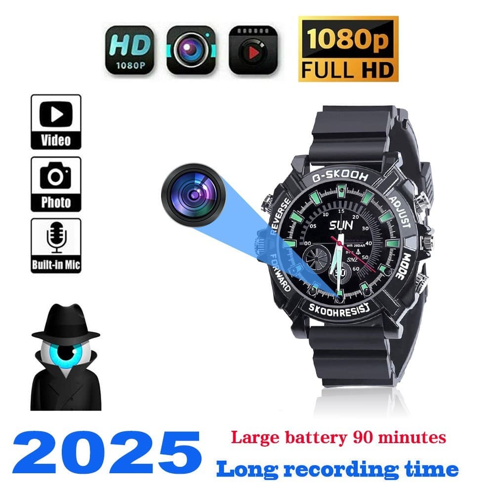 Smartwatch Relógio Inteligente Full HD 1080P , Gravador De Vídeo Vestível De Pulso , Portátil Com Função De Gravação
