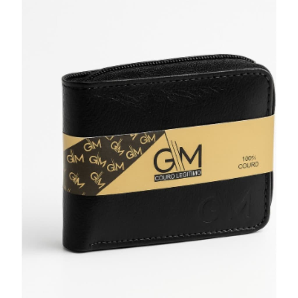 Carteira Masculina Couro Legítimo Com Zíper