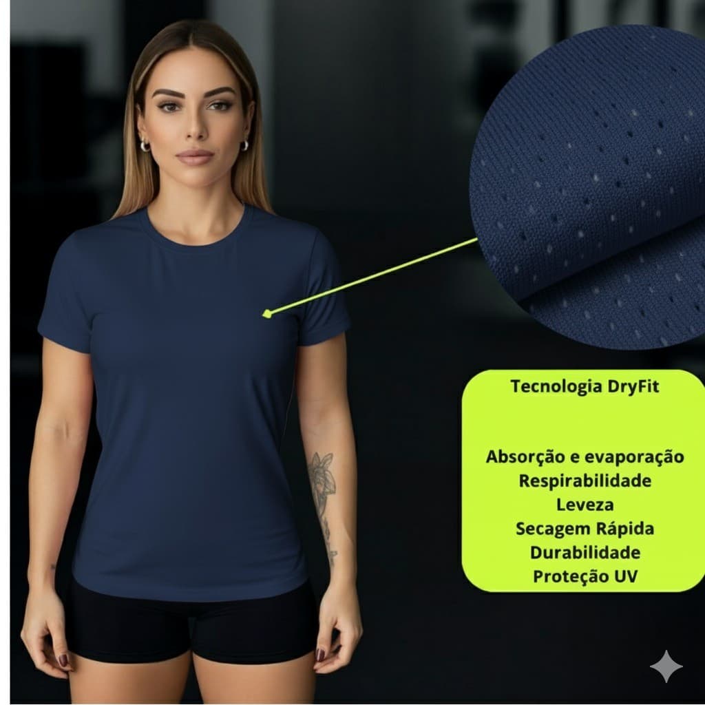 Kit 4 Camisetas Femininas Dry Fit – Conforto e Performance