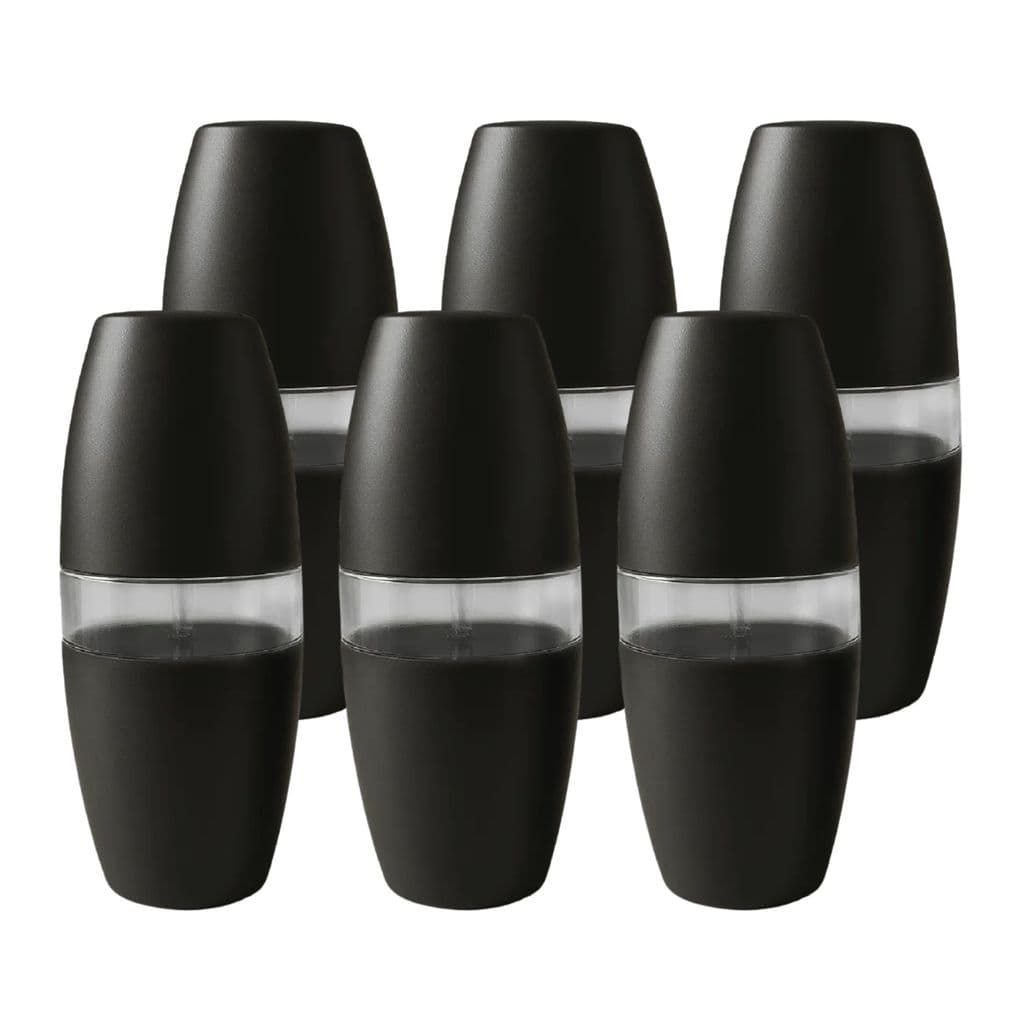 Kit 6 Porta Escova de Dentes Preto Plástico Resistente para Banheiro Moderno