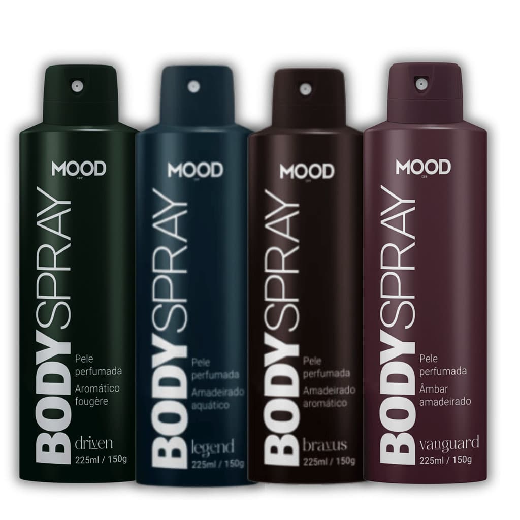 Kit 4 Body Splash Masculino Perfume  Amadeirado- Mood
