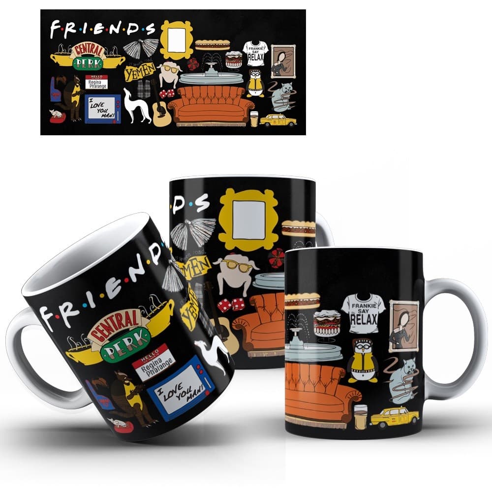 Caneca Friends Série de Porcelana COM NOME - Vários modelos