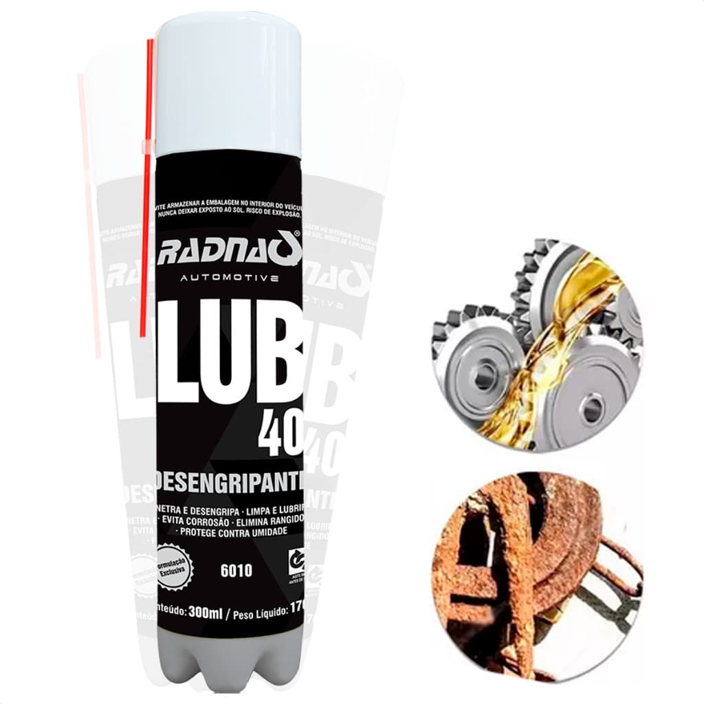 Spray Lubrificante Desengripante LUB40 Anti Ferrugem Anti Corrosivo - Radnaq 300ml