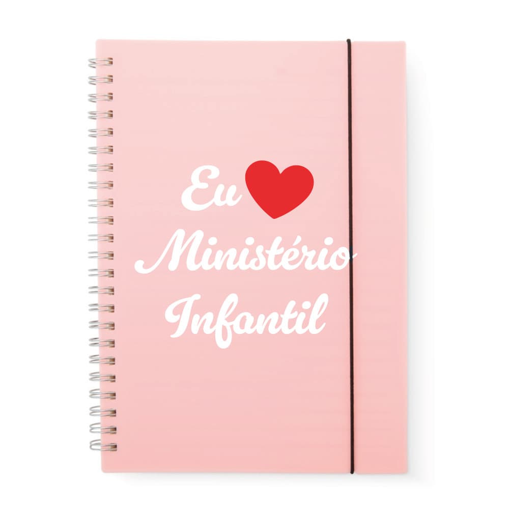 Caderno Pautado Com Frase Cristã Evangélica - Eu Amo Ministério Infantil