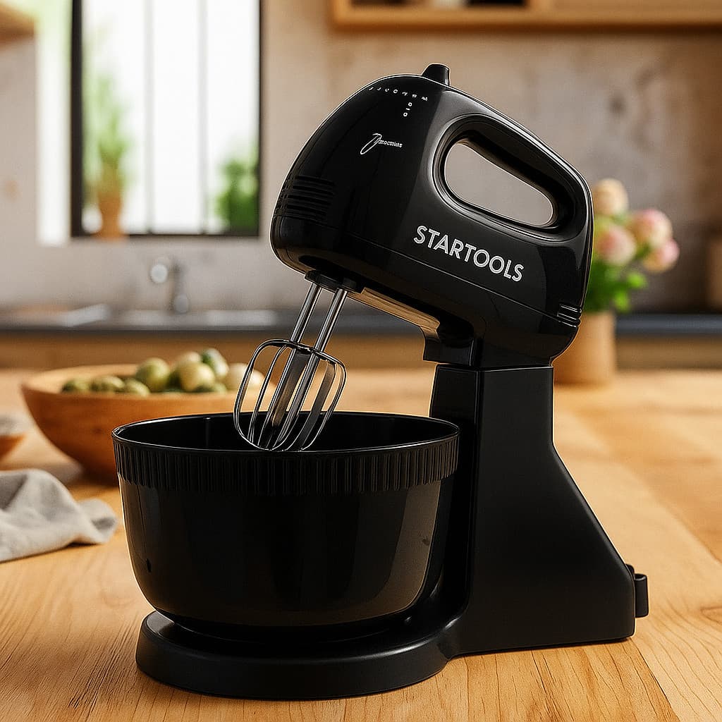 Batedeira Eletrica 2L Balde 7 Velocidades 127V / 220V Batedor E Gancho Bolo Massa Biscoito Pizza Pão