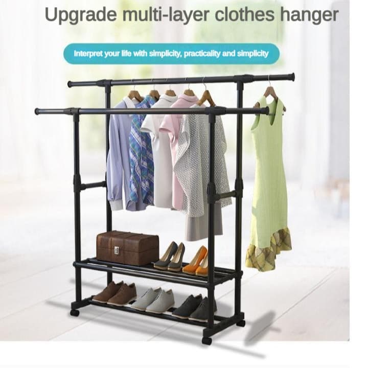 [Dobrável e Ajustável] Telescópico En Interiores Ropa Barra Plegable De Estante Secador/Roupa/Varal