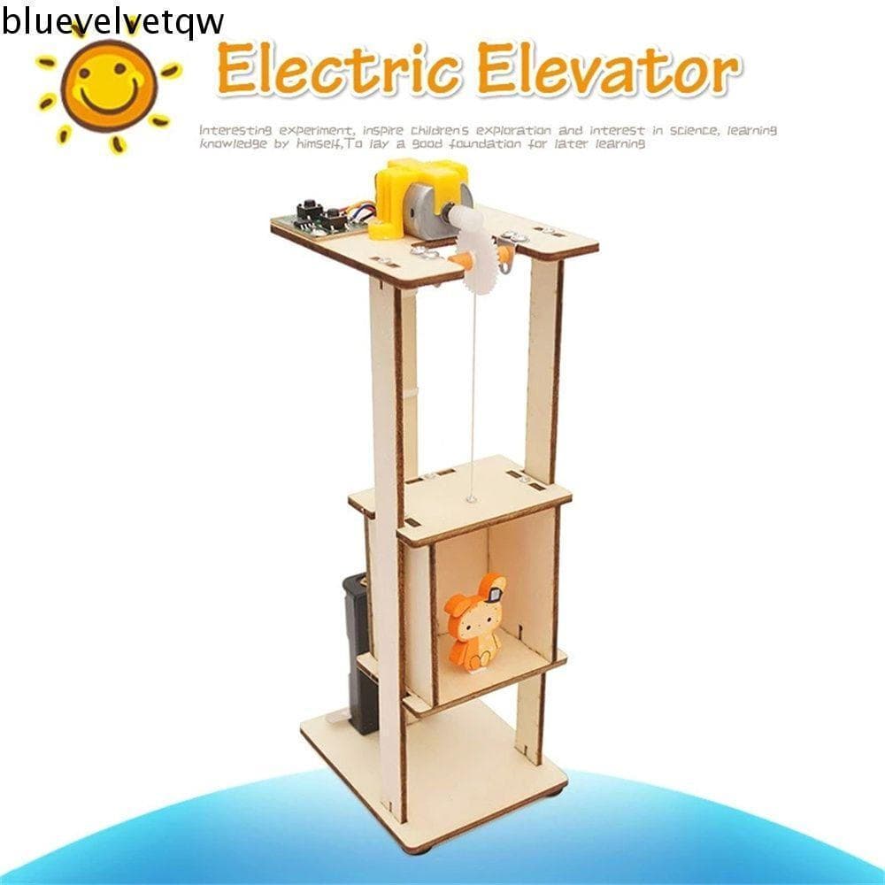 BLUEVELVETQW Montado Elevador Elétrico DIY Kit Eletrônico Montagem Crianças Presentes Brinquedo Criativo