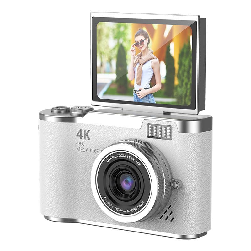 Câmera Digital 4K Ultra HD 48MP Zoom Digital 8X Flash LED Bateria Recarregável Ideal para Selfie Vlog Viagem Iniciantes