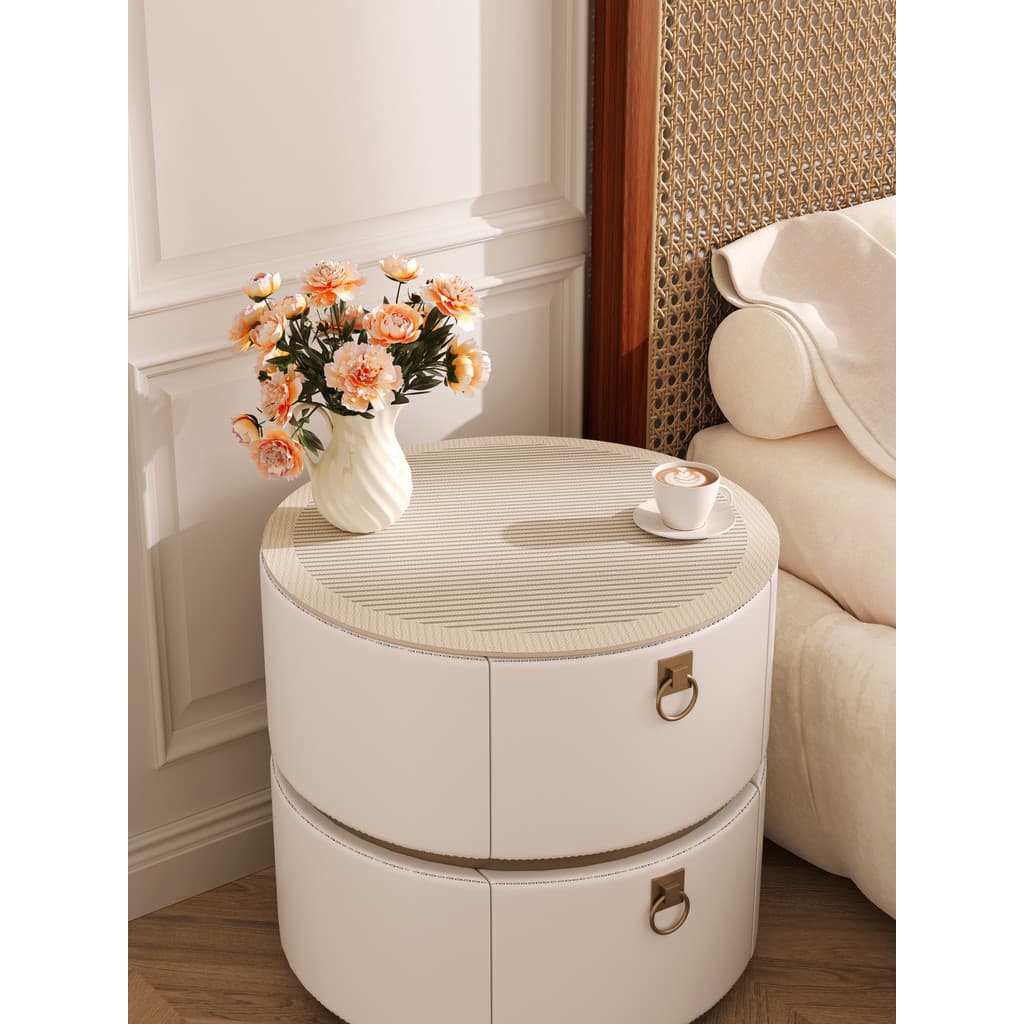 Tapete de mesa de cabeceira redondo estilo japonês Shajifeng Tapete de mesa redondo Tapete de mesa de couro de tamanho p