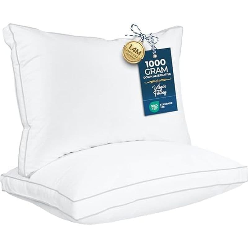 Almofadas De Cama Alternativas Utopia Bedding Down Para Dormir Queen Size (Brancas) , Conjunto De 2 , Macias & amp ; Alm