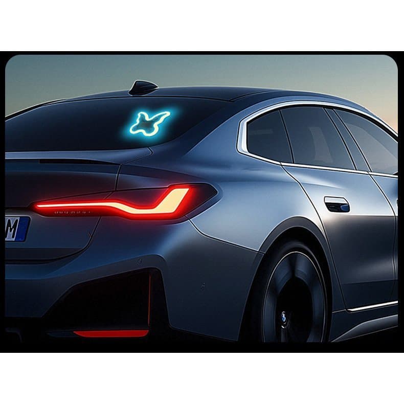 Luz de advertência do carro forma borboleta luz atmosfera do carro energia Solar com ventosa instalação-livre vibração l
