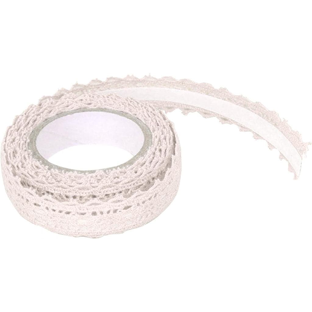 Fita Washi Denpetec, Fita Autoadesiva com Padrão de Renda, Fita Decorativa Adesiva, Washi para Artesanato DIY, Deco