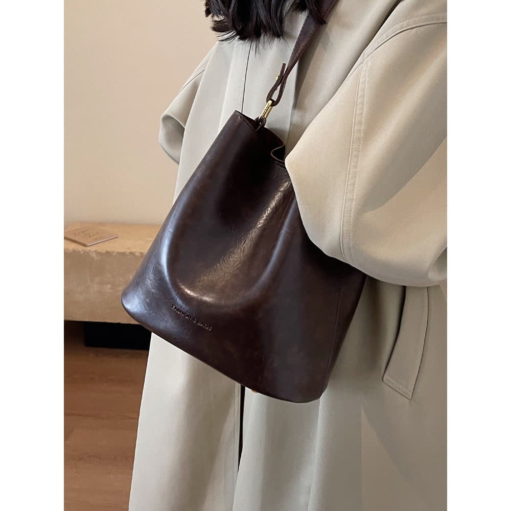 bolsa transversal feminino bolsa feminina Bolsa balde de ombro retrô de alta qualidade