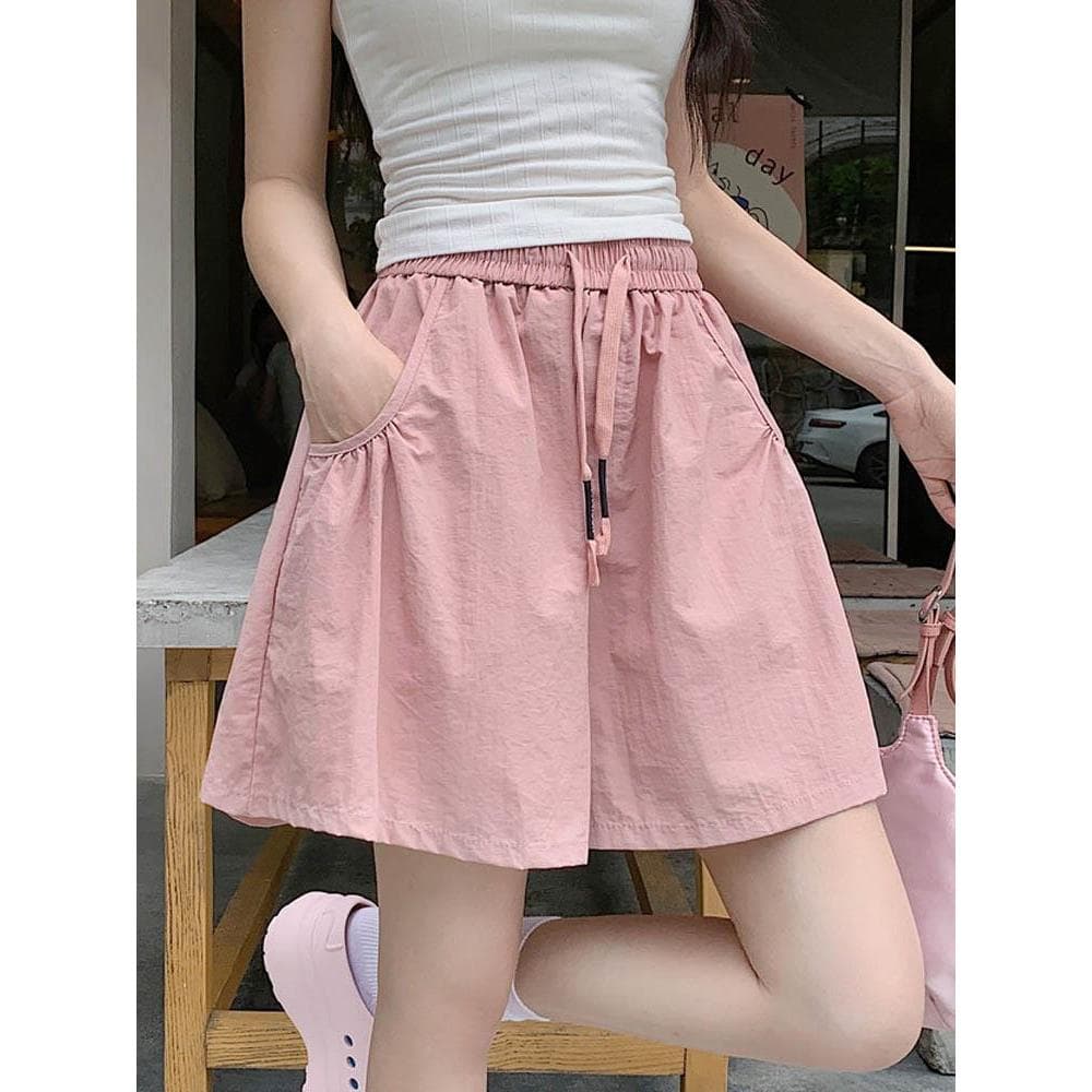 Shenzhen South Oil Roupas femininas de alta qualidade com cintura elástica Shorts casuais femininos cintura alta solta e