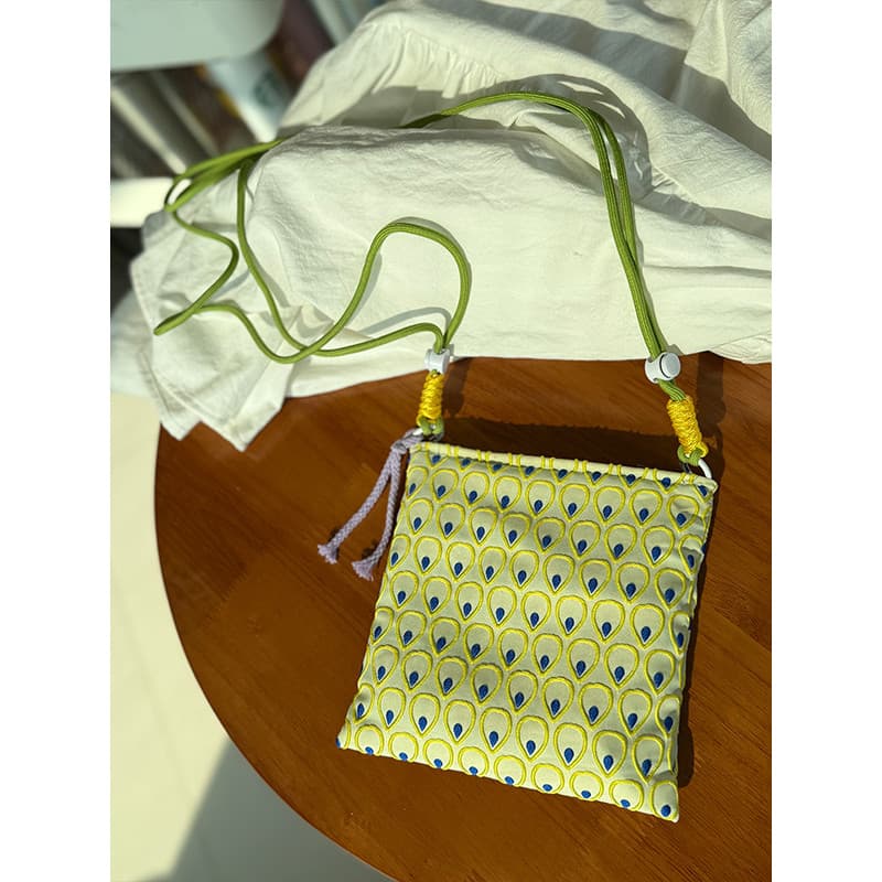 Bordado tridimensional gota de água padrão elegante pequeno saco novo nicho lona saco do telefone móvel Diagonal portáti