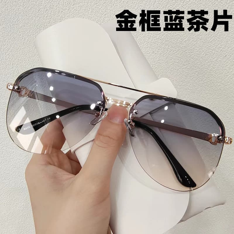 Novos Óculos de Sol Unissex Femininos com Armação de Metal e Lentes Duplas AD0L