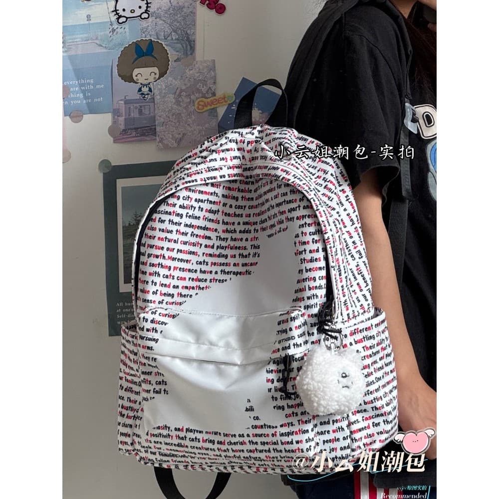 2025 Mochila Feminina All-Match Junior High School Estudantes Nicho Design Mochila Quinta Sexta Série ins Versão Coreana