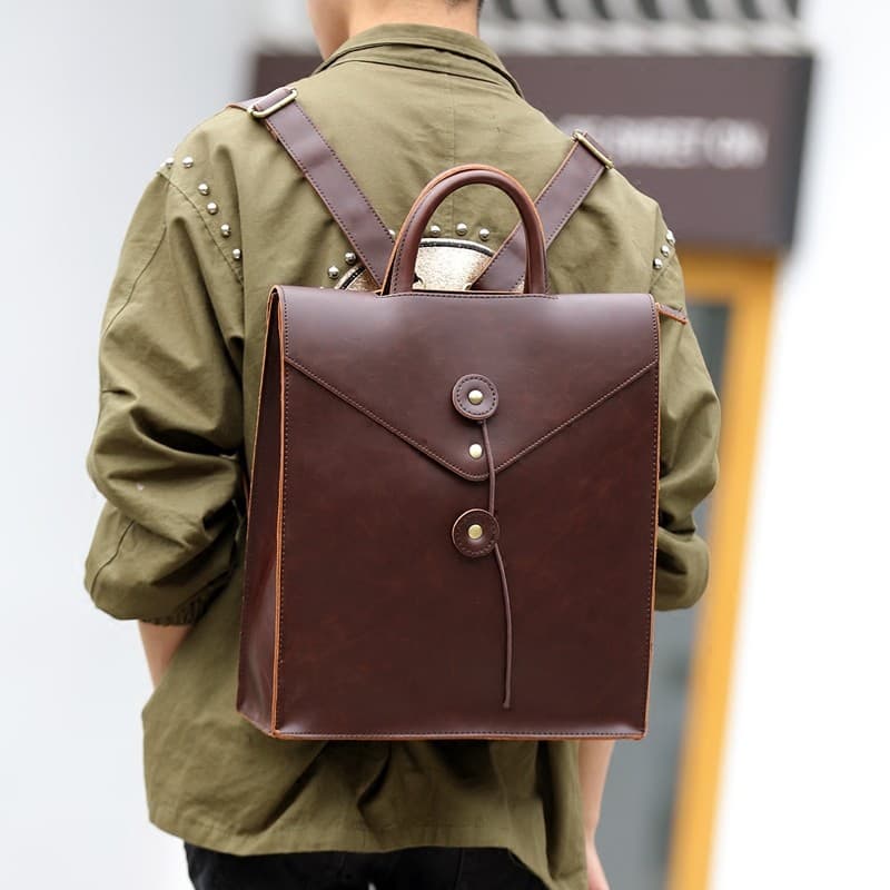 Mochila de couro genuíno mochila masculina Casual de grande capacidade bolsa escolar versão coreana bolsa de computador
