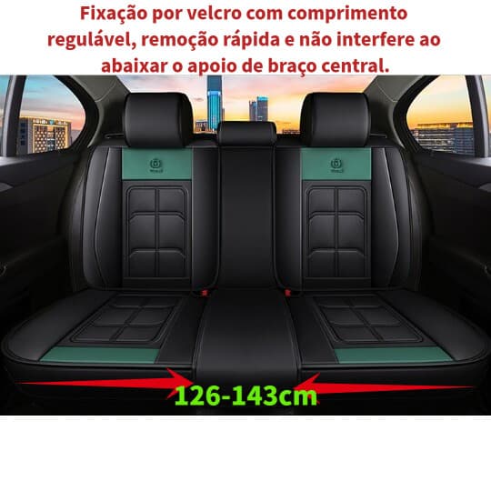 Capa para Banco de Carro Traseiro 3 Lugares, Couro PU Impermeável Resistente Universal Alto Padrão