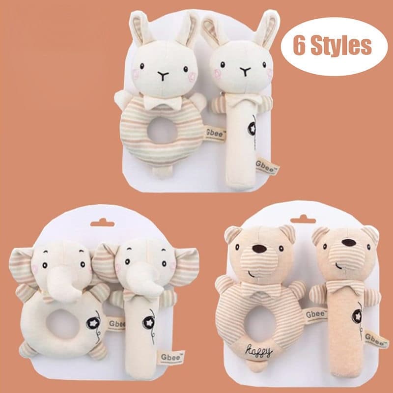 Bebê Chocalhos Macio Dos Desenhos Animados Bonito Pelúcia Animal Brinquedos Criança Educacional Handbells Da Do Conforto