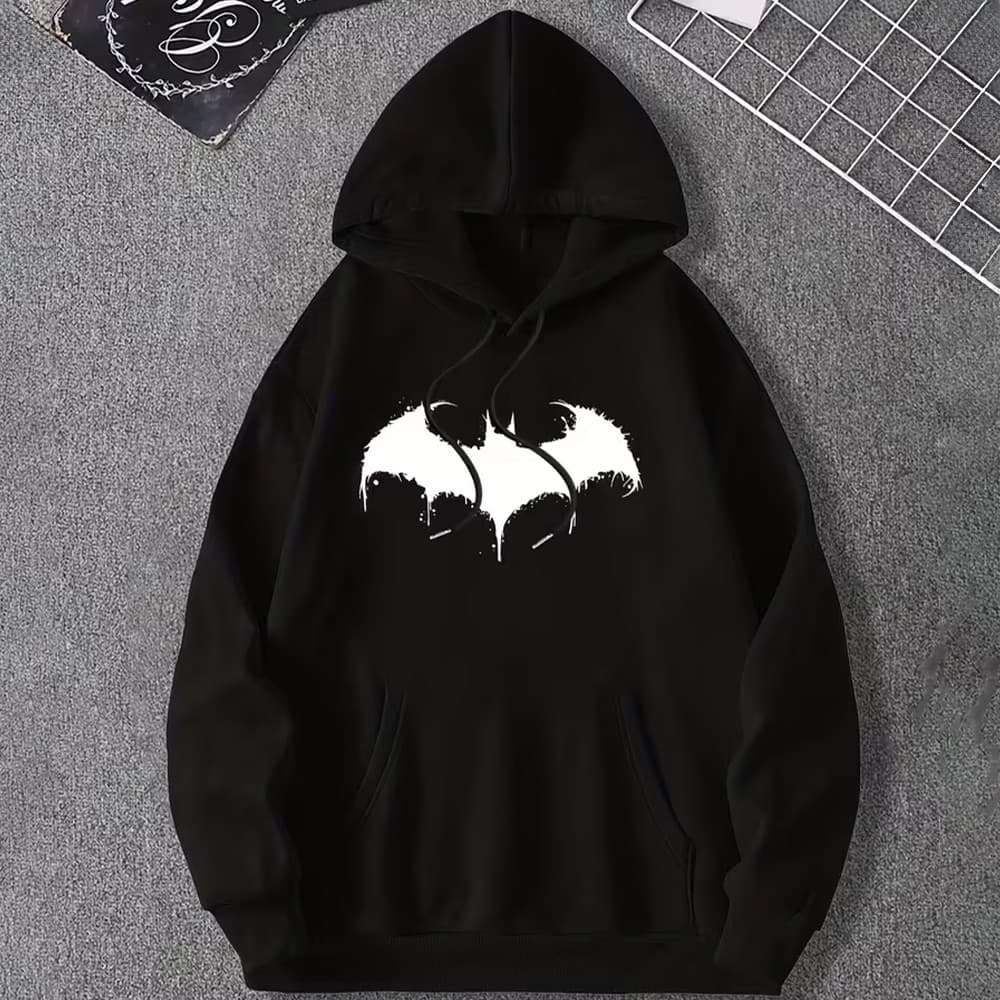 Moletom Canguru Estilo Geek Anime Desenho Morcego Batman Logo Unissex 100% Algodão Envio Rápido