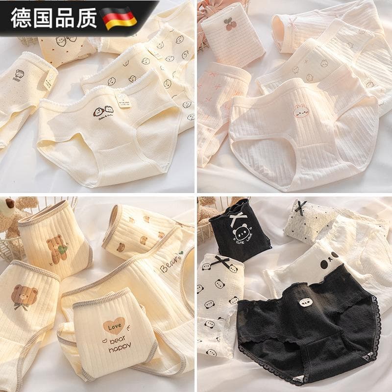 Roupa interior não suporta sete dias sem razão japonês doce bonito senhoras cintura média respirável puro algodão virilh