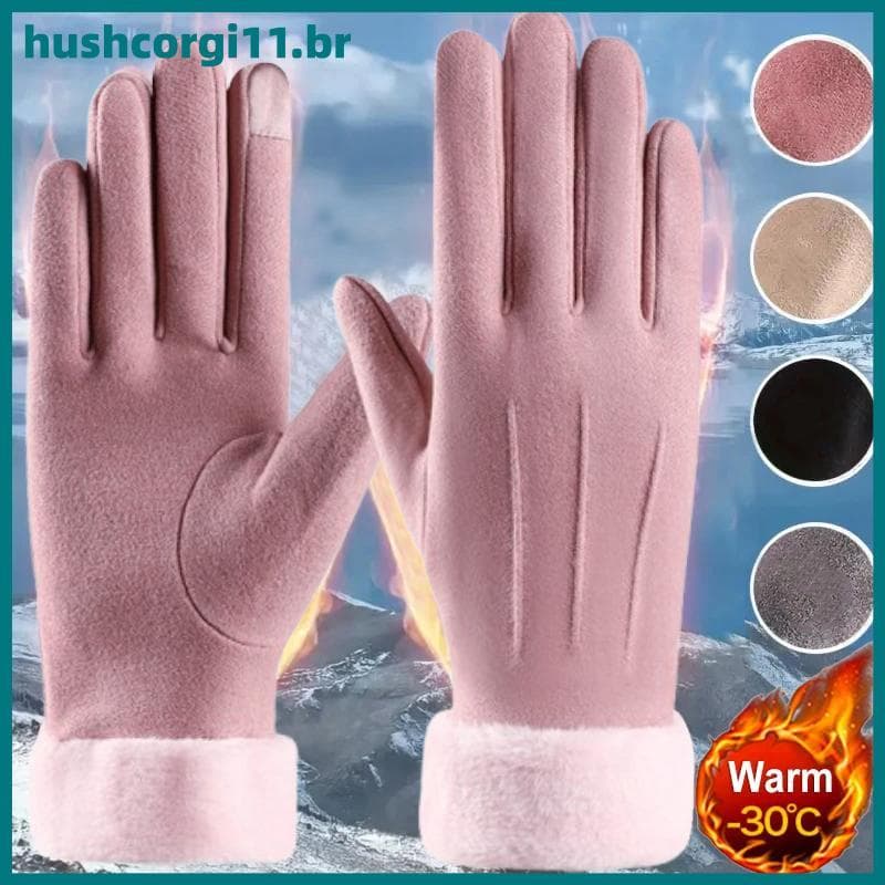 Luvas De Camurça Quente HUSH Mais Punho De Pelúcia De Veludo , Esqui Com Tela Sensível Ao Toque À Prova De Frio BR