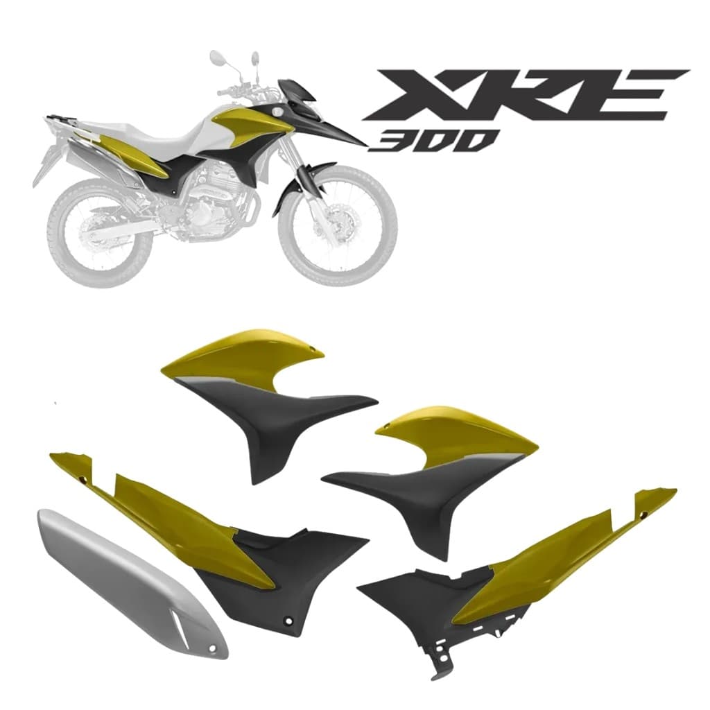 Kit Carenagem Roupa Honda XRE 300 2010 2011 2012 5 PEÇAS