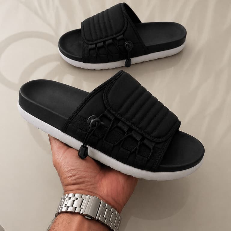 Chinelo Masculino Slide Esportivo Confortável Ajustável Solado Alto Nuvem Casual